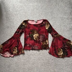 Floral Bell Sleeve Top Via Vai